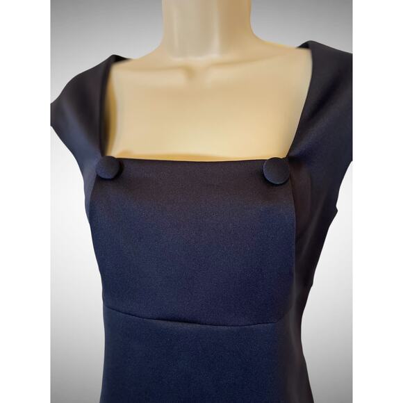 London Times Navy Sheath Dress, Dressy, Button Detail, Size 8, NWOT - Picture 2 of 5